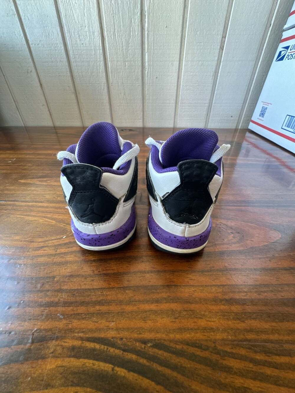 Nike Air Jordan 4 Retro Ultraviolet Neutral Grey Toddler Sneakers Sz 5c - Picture 4 of 5